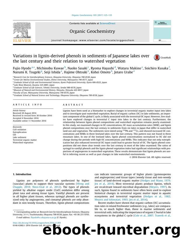 Variations in lignin-derived phenols in sediments of Japanese lakes over the last century and their relation to watershed vegetation by unknow