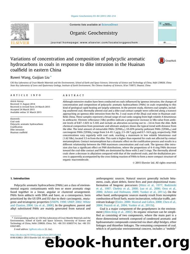 Variations of concentration and composition of polycyclic aromatic hydrocarbons in coals in response to dike intrusion in the Huainan coalfield in eastern China by Ruwei Wang & Guijian Liu