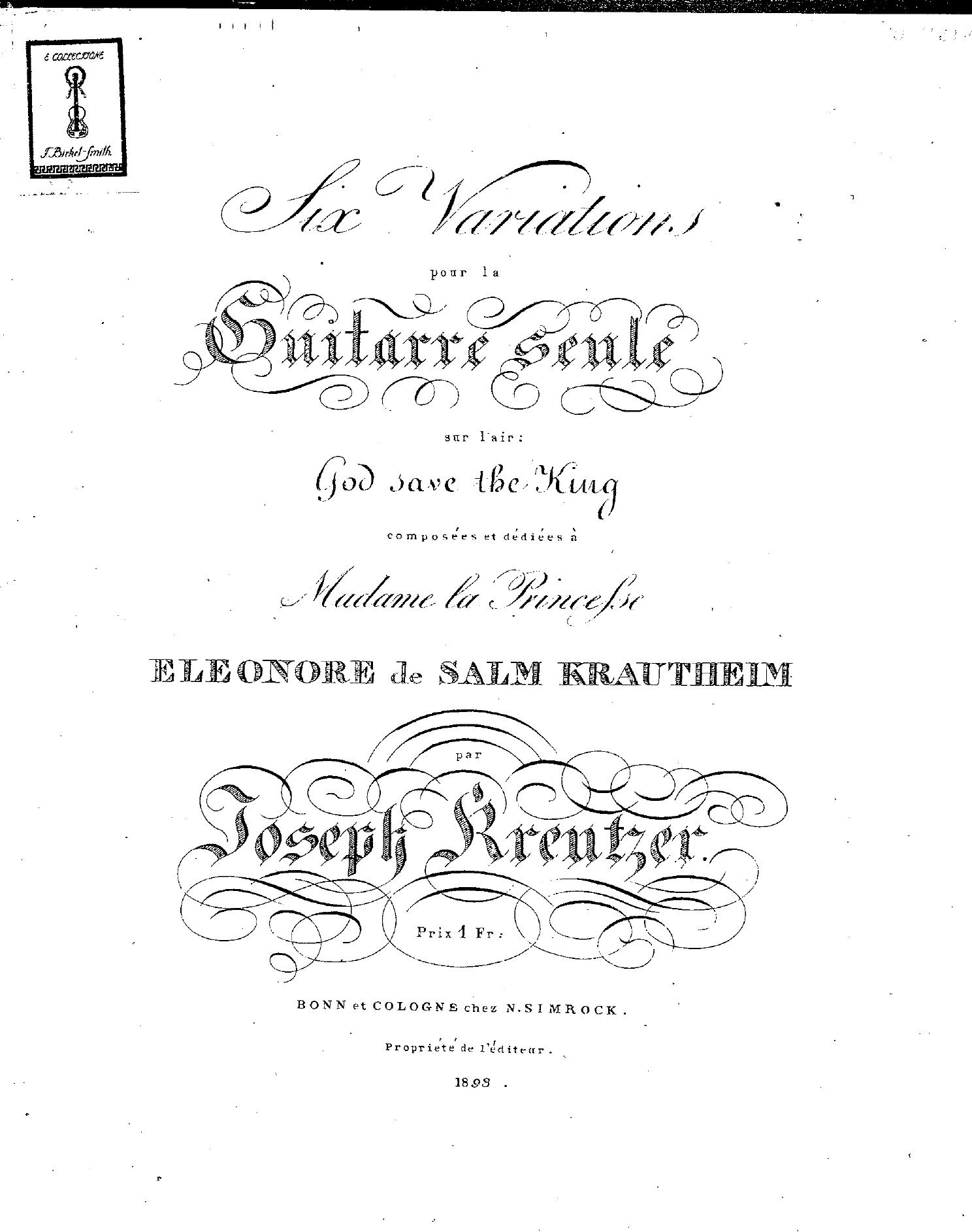 Variations on God Save the King by Unknown