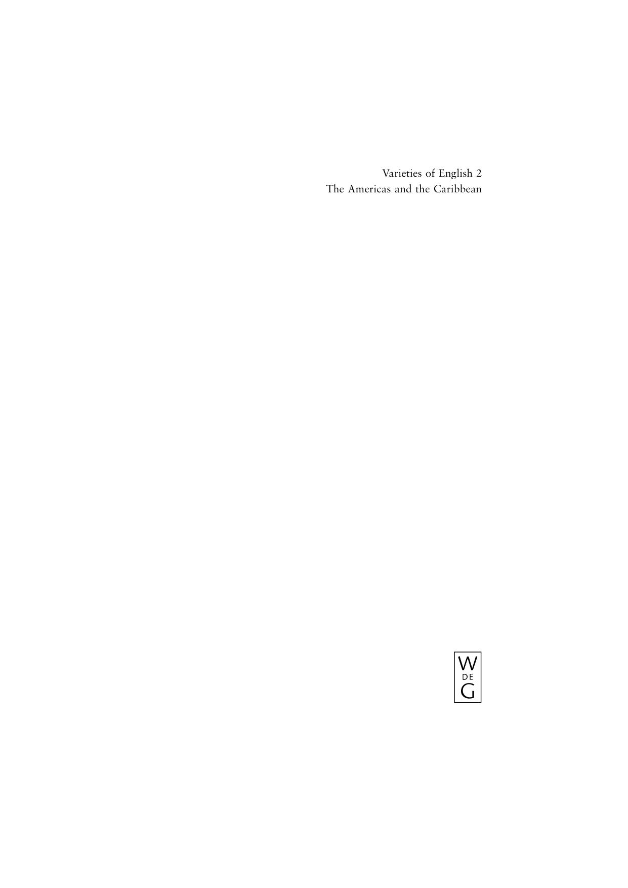 Varieties of English: Volume 2: The Americas and the Carribean by Edgar W. Schneider