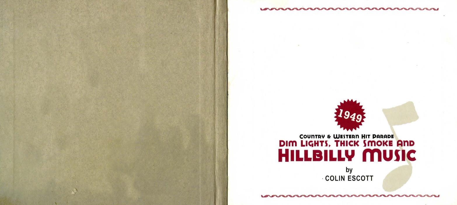 Various Artists - Dim Lights, Thick Smoke and Hillbilly Music by Country & Western Hit Parade 1949 booklet