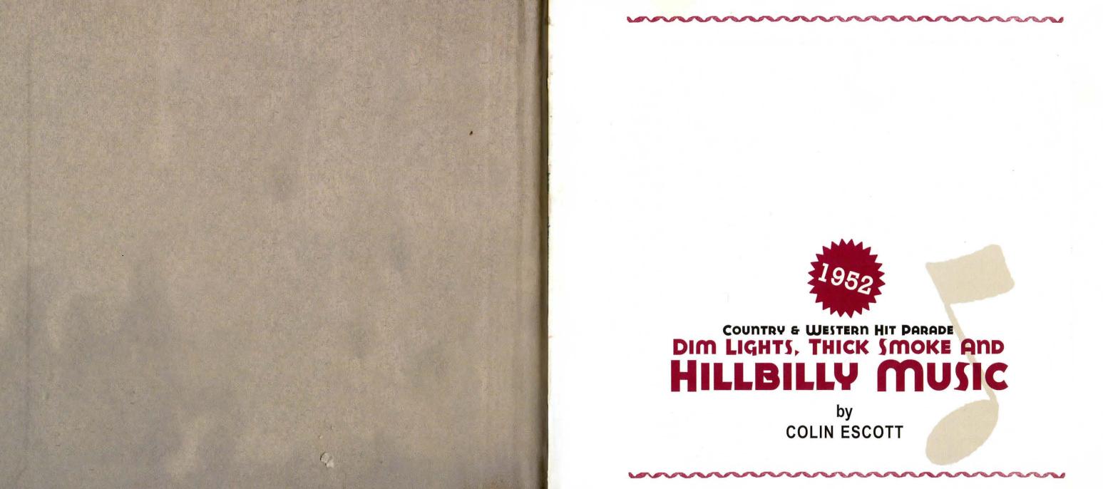 Various Artists - Dim Lights, Thick Smoke and Hillbilly Music by Country & Western Hit Parade 1952 booklet