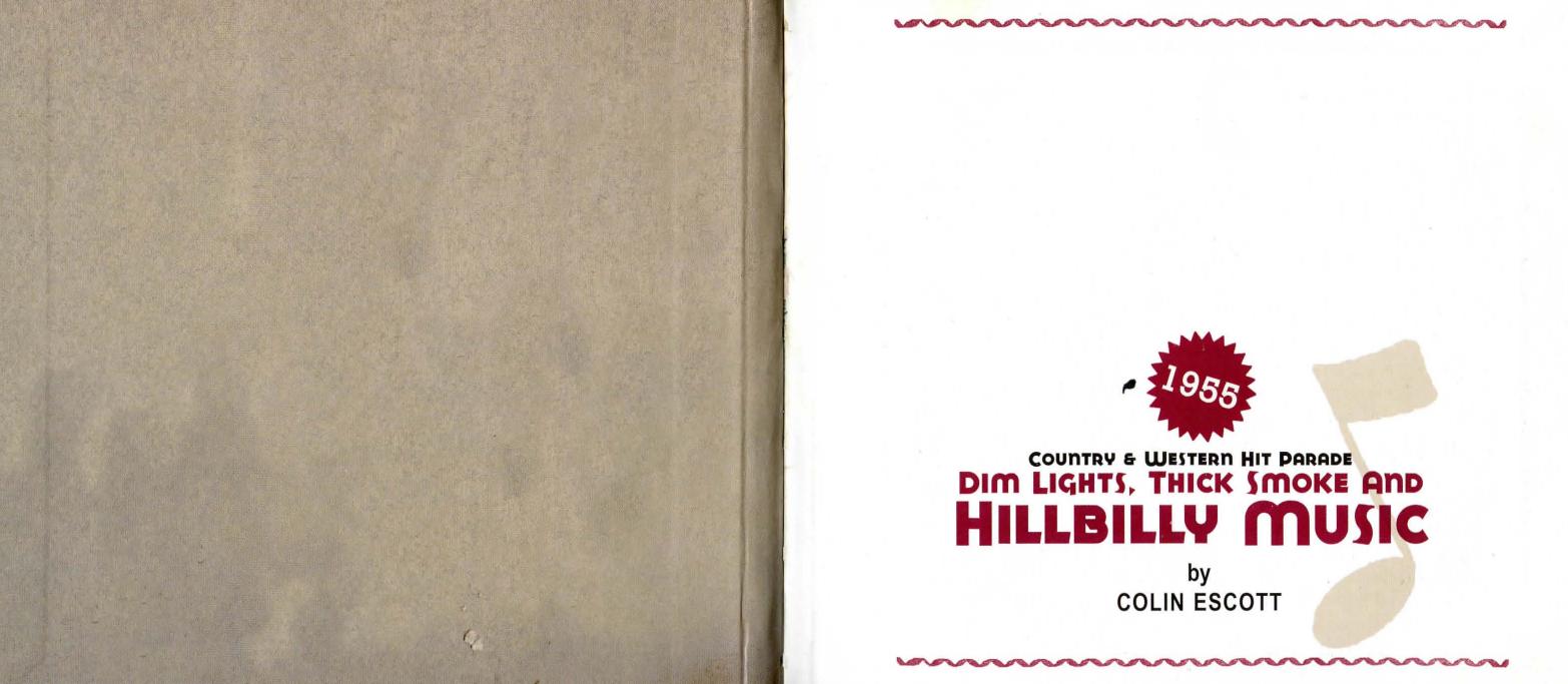 Various Artists - Dim Lights, Thick Smoke and Hillbilly Music by Country & Western Hit Parade 1955 booklet