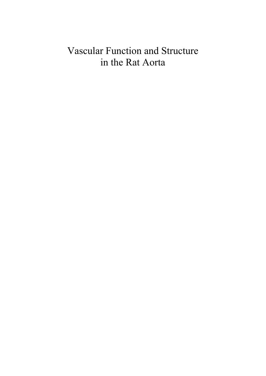 Vascular Function and Structure in the Rat Aorta by Keith Wan Kee Ng; Keith Wan