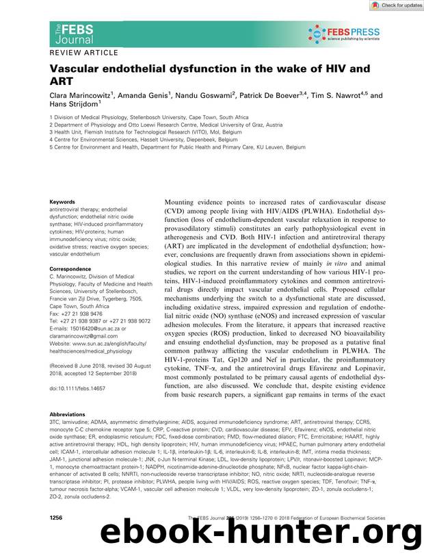 Vascular endothelial dysfunction in the wake of HIV and ART by Unknown