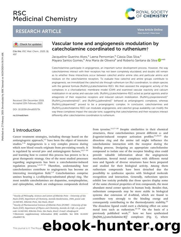 Vascular tone and angiogenesis modulation by catecholamine coordinated to ruthenium by unknow