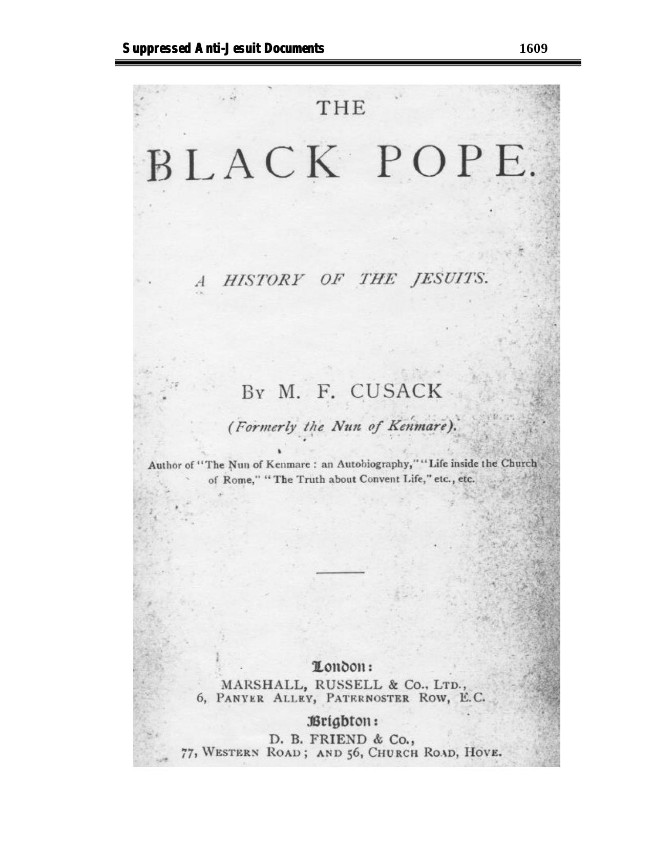 Vatican Assassins Old Books by A History of the Jesuits