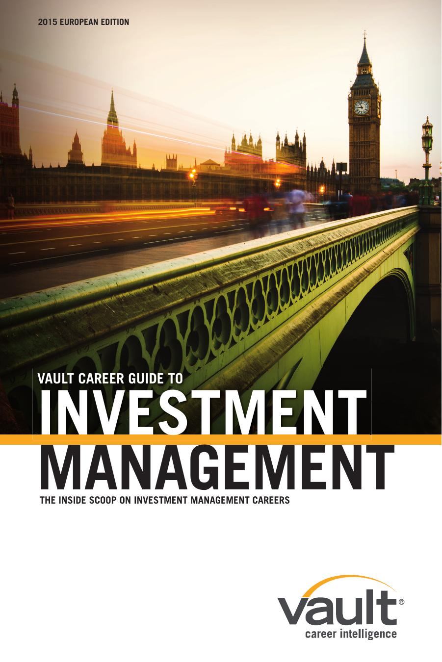 Vault Career Guide To Investment Management (European Edition) by Vault