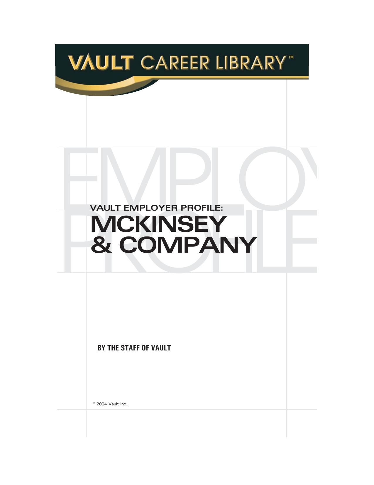 Vault Guide Mckinsey Profile by Unknown