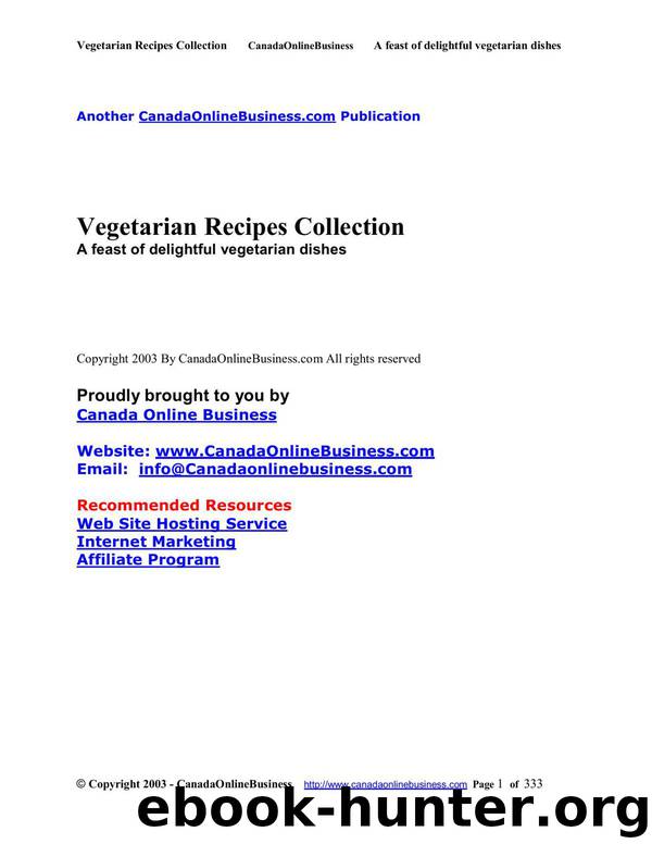 Vegetarian Recipes Collection by Cookbooks