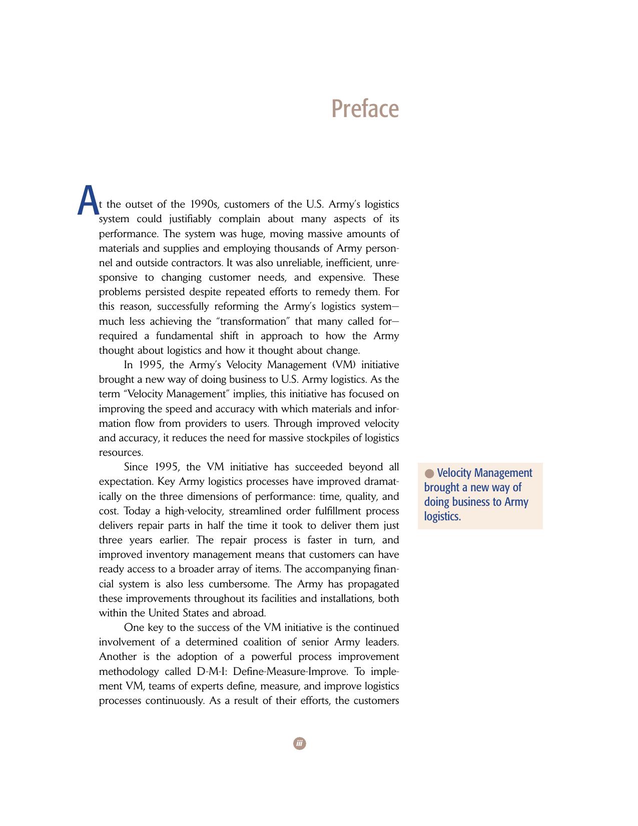 Velocity Management: The Business Paradigm that has Transformed U.S. Army Logistics by John Dumond