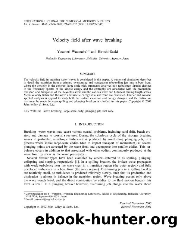 Velocity field after wave breaking by Unknown