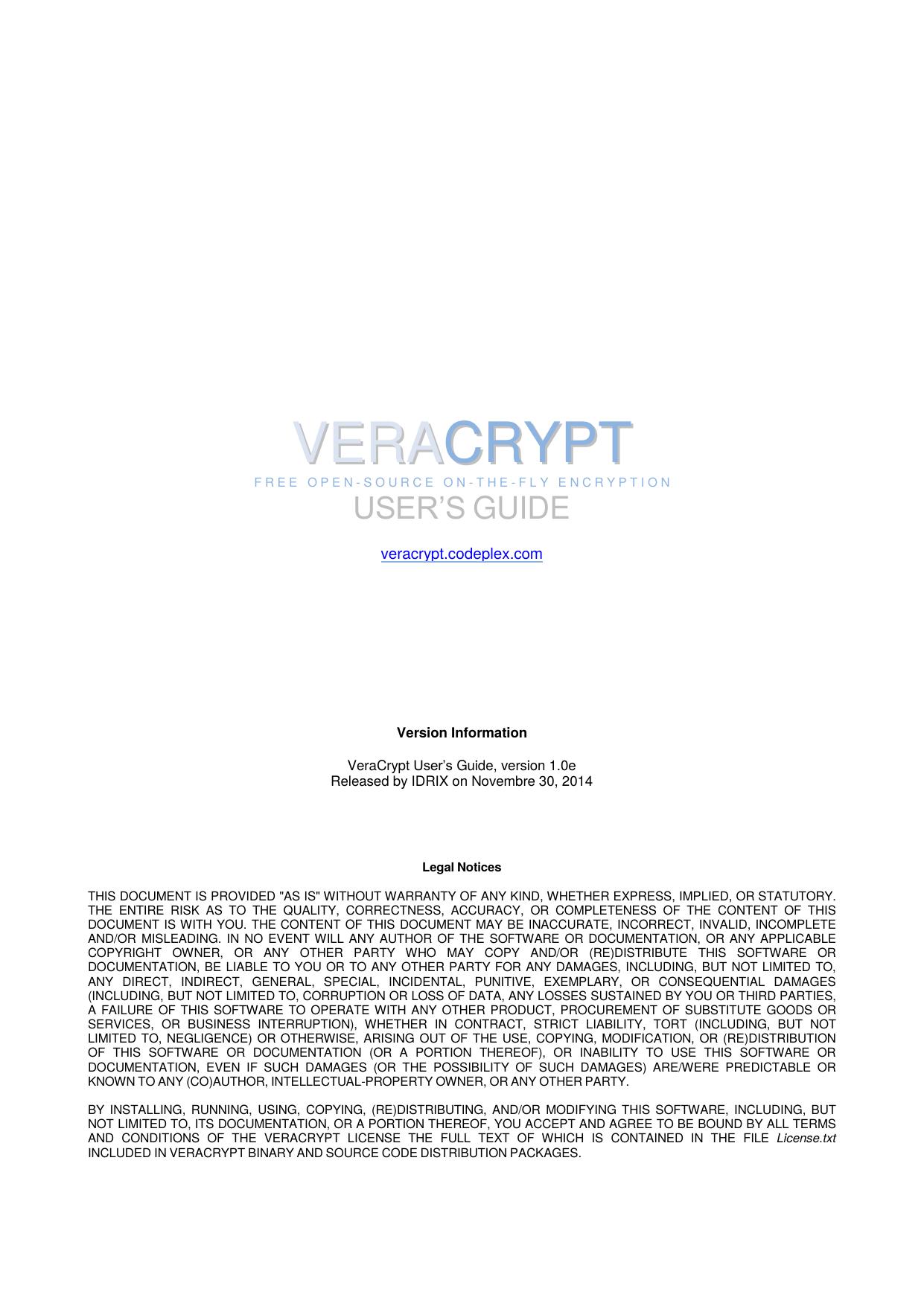 VeraCrypt Userâs Guide by coll