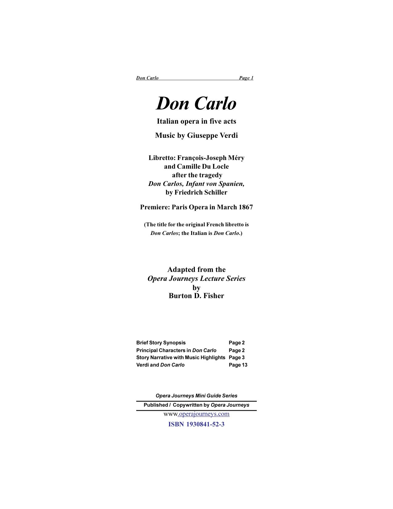 Verdi's Don Carlo by Unknown