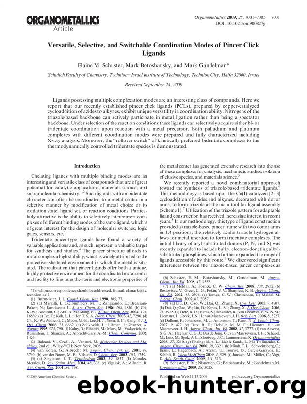 Versatile, Selective, and Switchable Coordination Modes of Pincer Click Ligands by Unknown