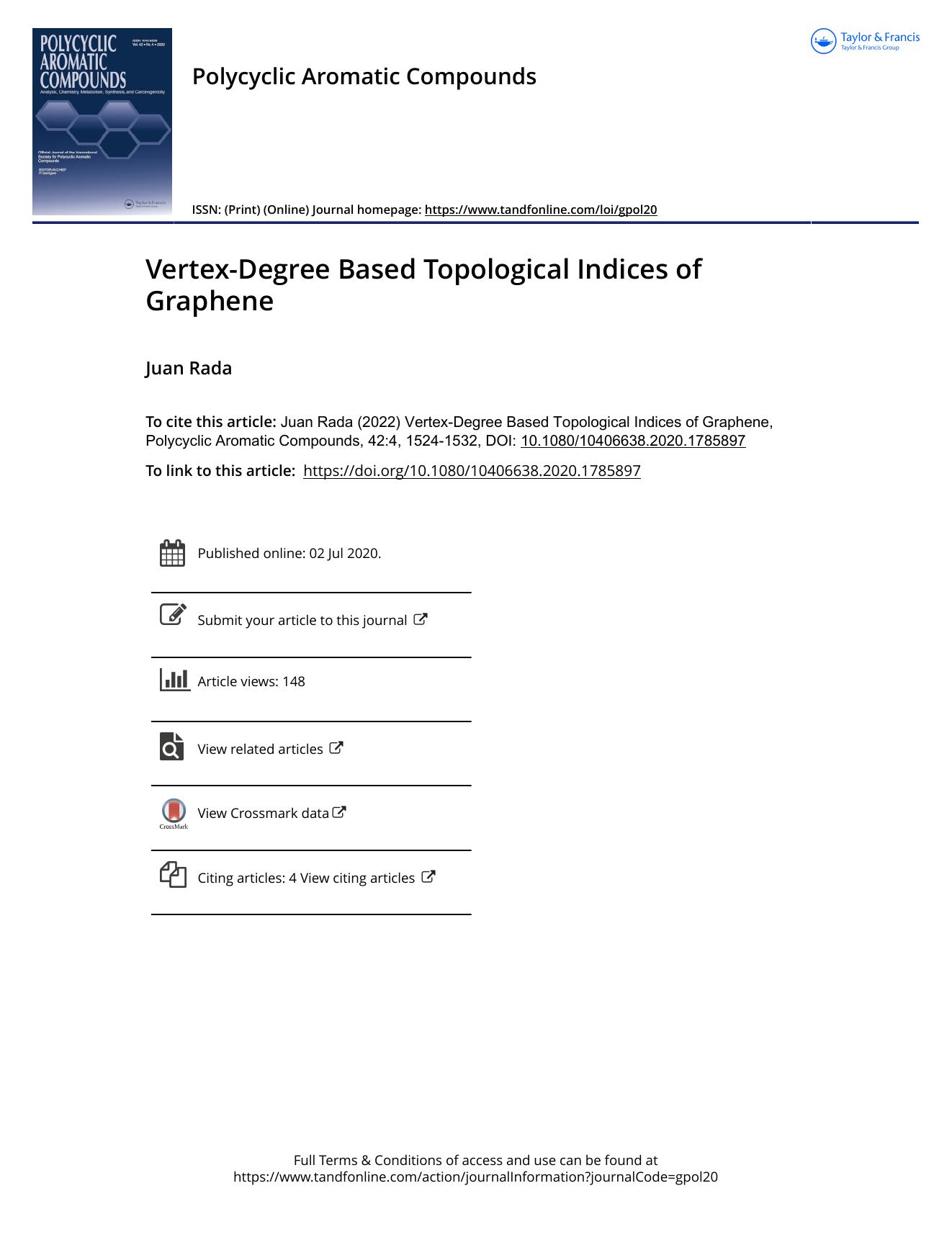 Vertex-Degree Based Topological Indices of Graphene by Rada Juan