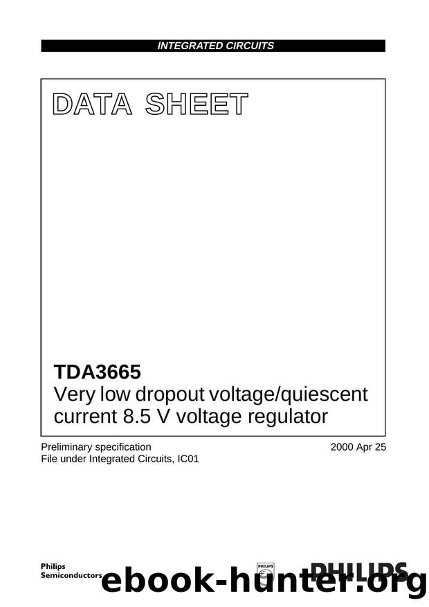 Very low dropout voltagequiescent current 8.5 V voltage regulator by Philips Semiconductors