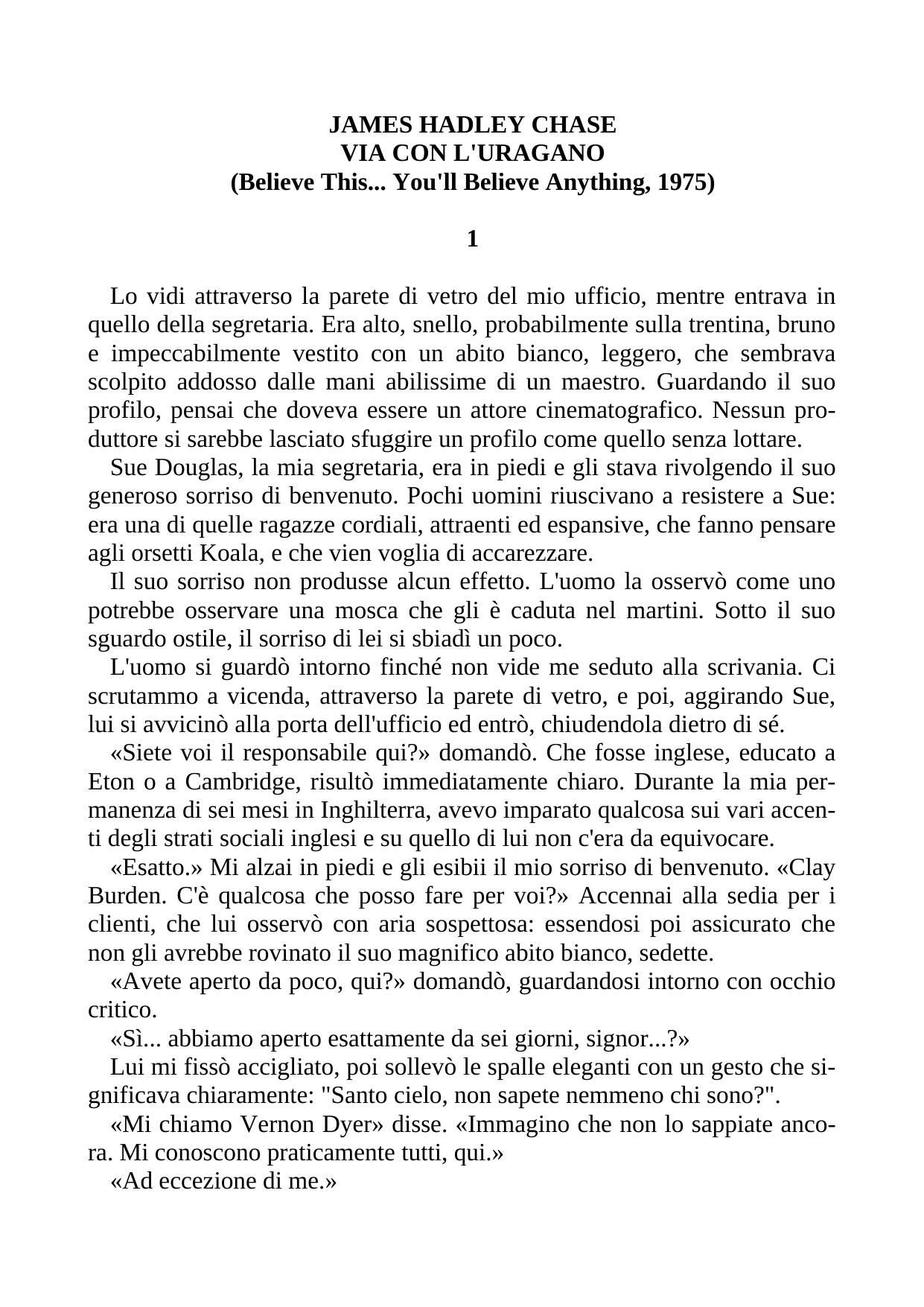Via Con L'Uragano by James Hadley Chase