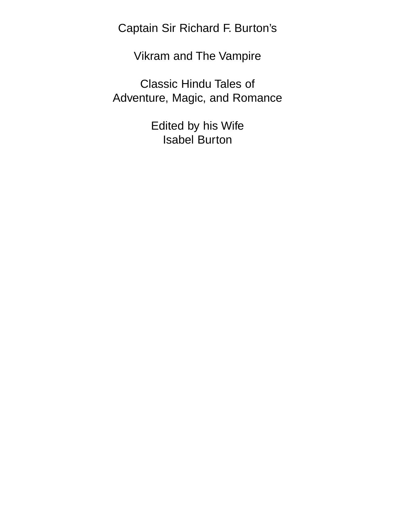 Vikram and The Vampire by Unknown