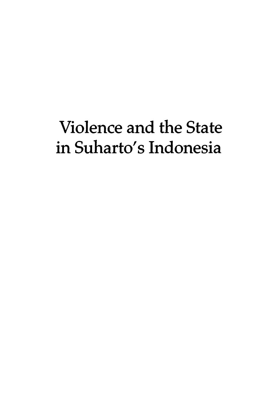 Violence and the State in Suharto's Indonesia by Benedict Anderson