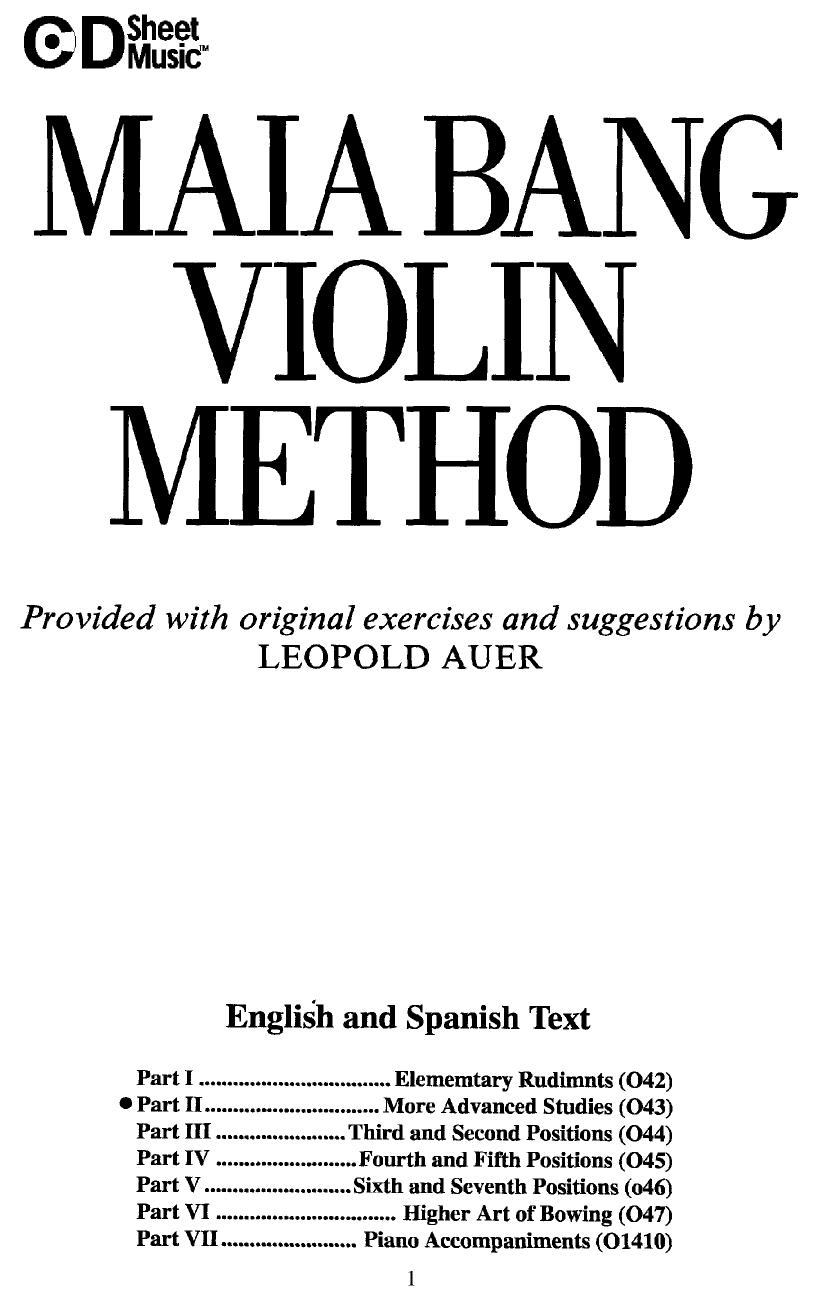 Violin Method. Book 2 by Bang Maia