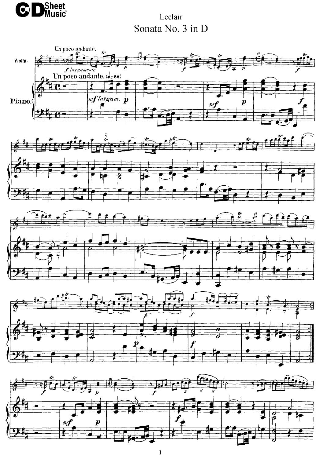 Violin Sonatas: Leclair by WBaxley Music Subito Music Corp & Stephens Pub. Co