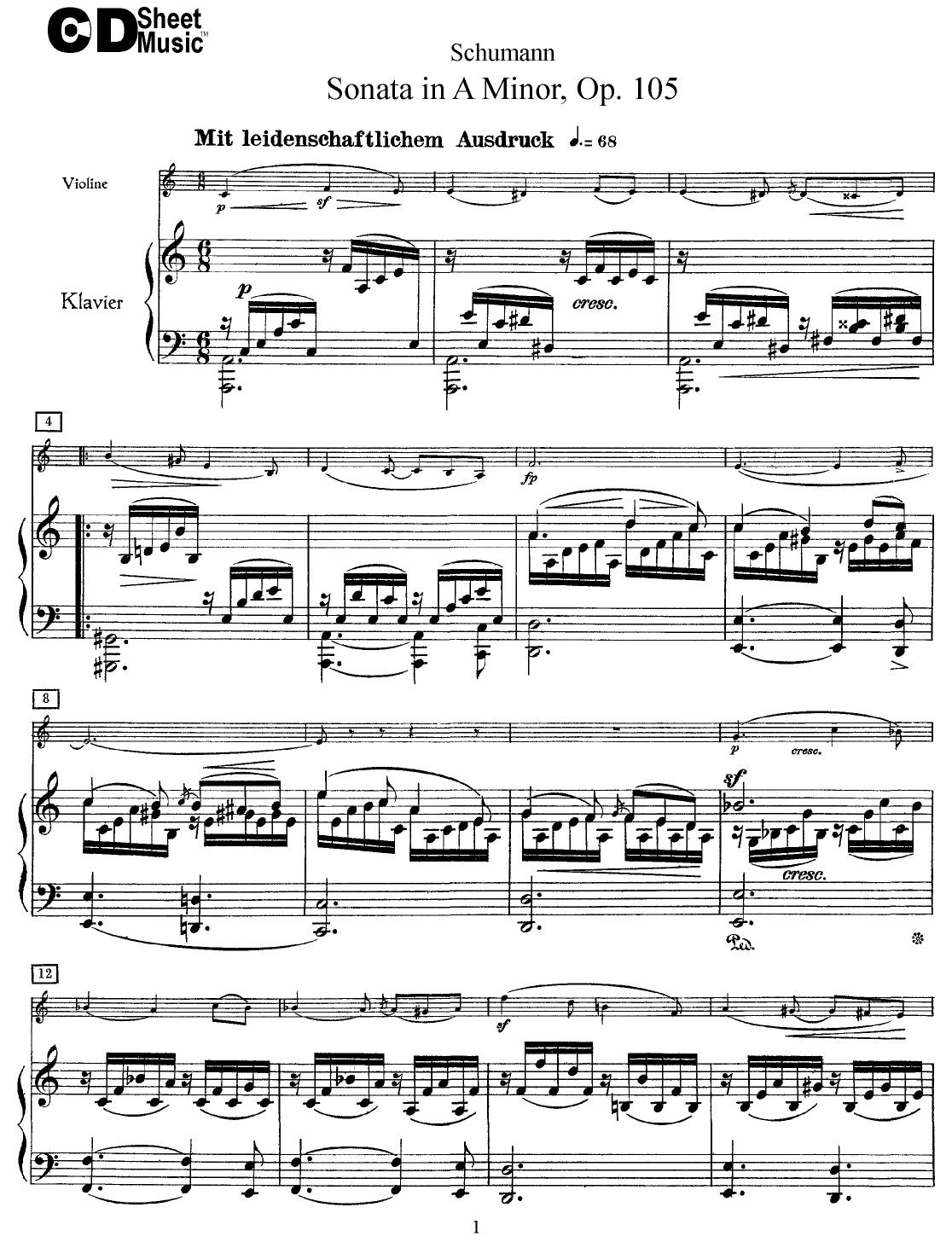 Violin Sonatas: Schumann by WBaxley Music Subito Music Corp & Stephens Pub. Co