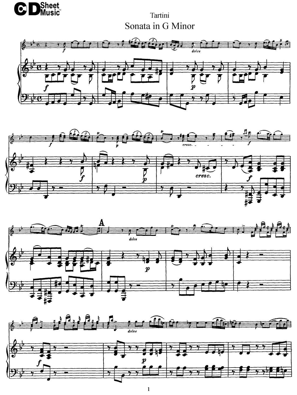 Violin Sonatas: Tartini by WBaxley Music Subito Music Corp & Stephens Pub. Co