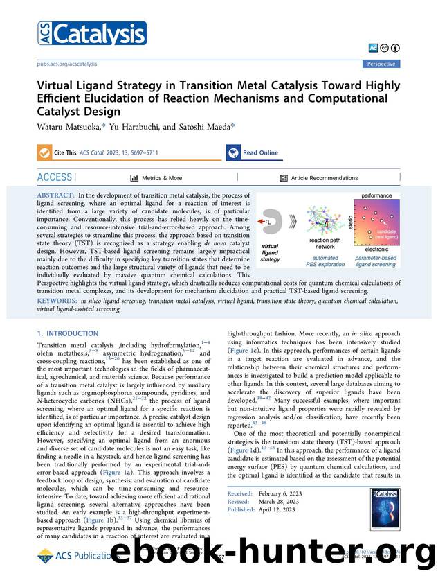 Virtual Ligand Strategy in Transition Metal Catalysis Toward Highly Efficient Elucidation of Reaction Mechanisms and Computational Catalyst Design by Wataru Matsuoka Yu Harabuchi and Satoshi Maeda