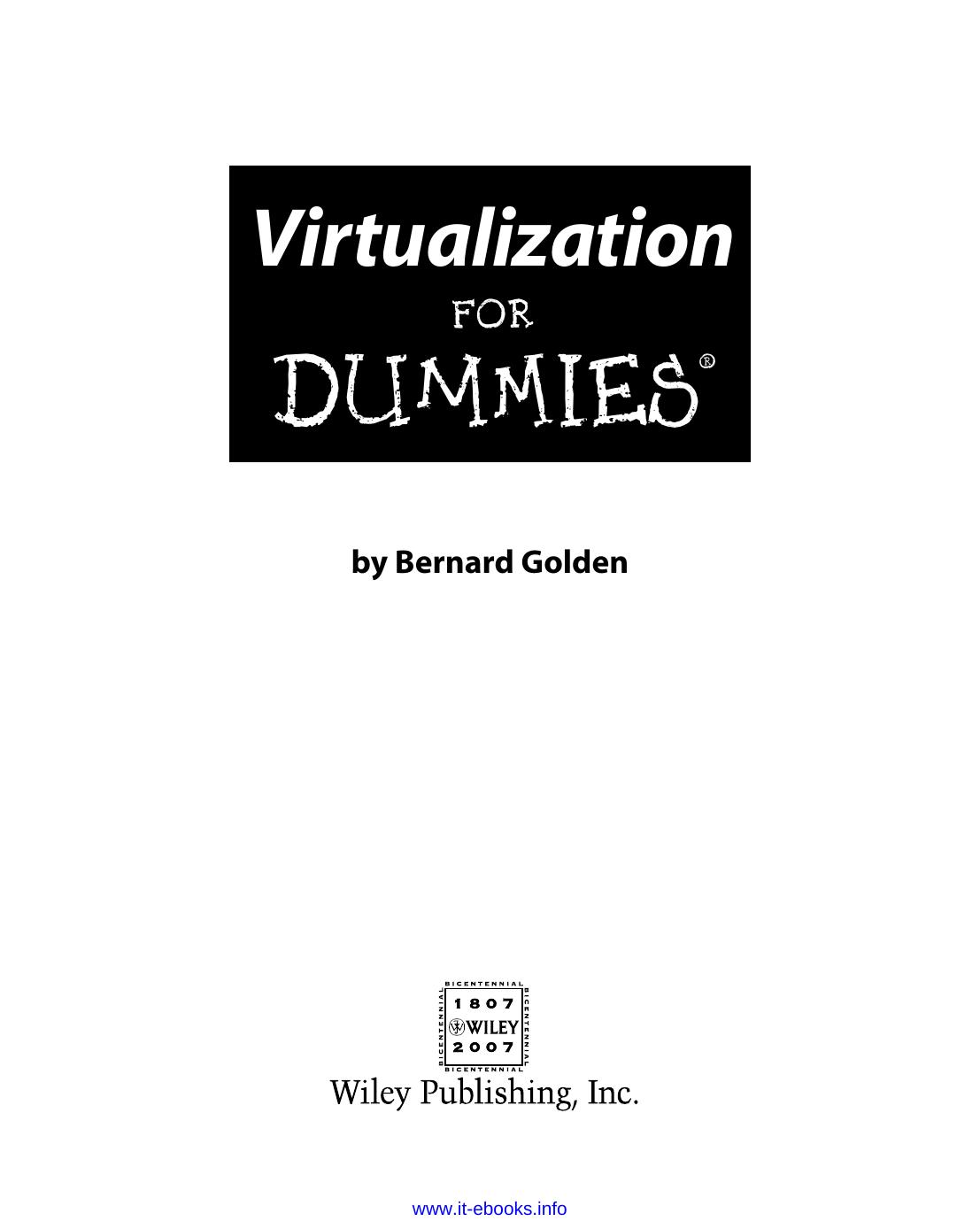 Virtualization For Dummies by Unknow