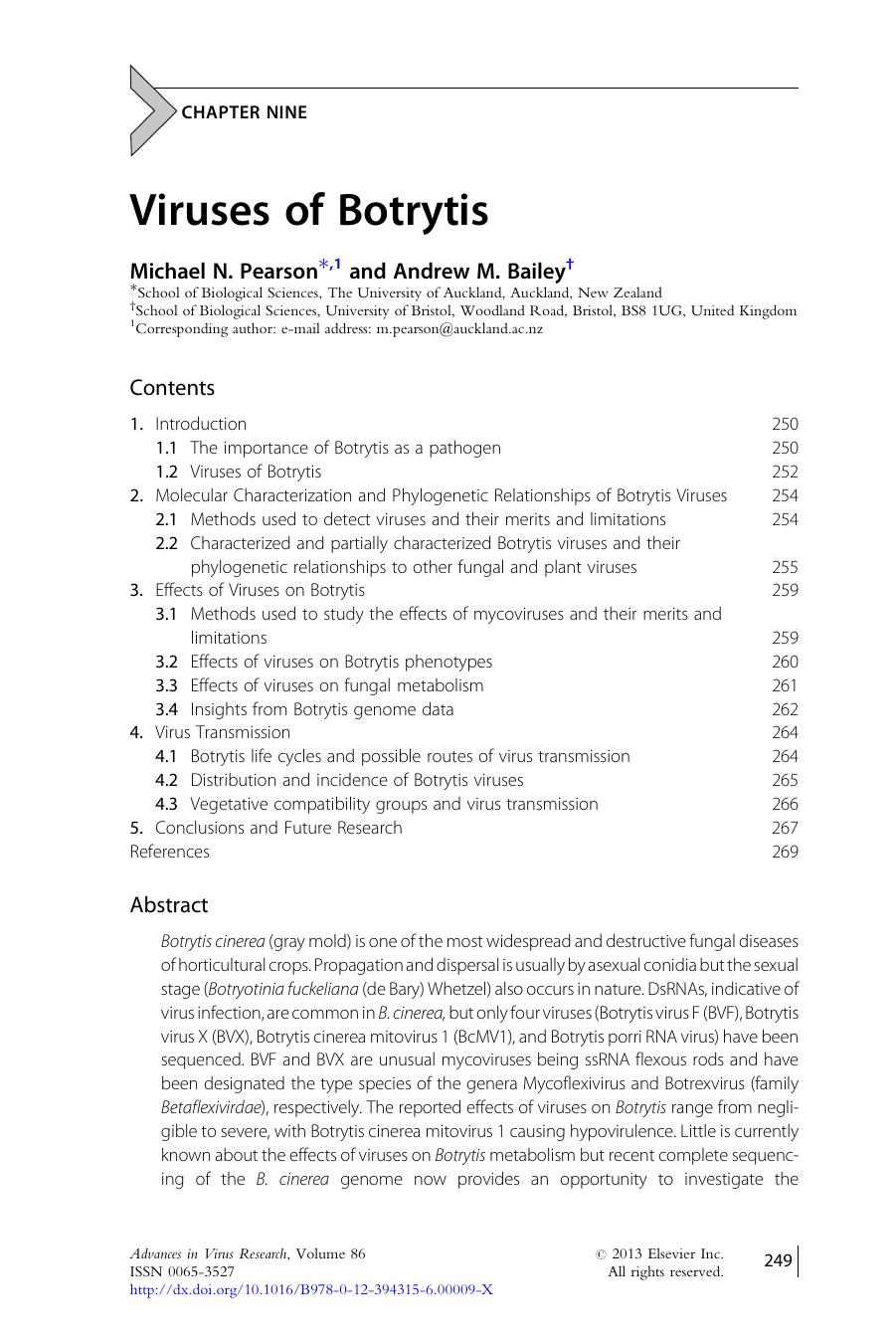 Viruses of Botrytis by Michael N. Pearson & Andrew M. Bailey