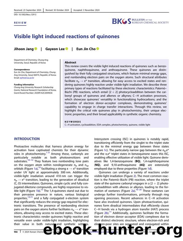 Visible LightâInduced Reactions of Quinones by Unknown