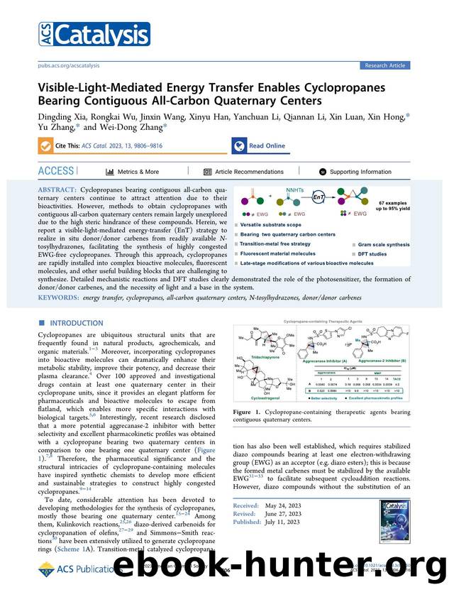 Visible-Light-Mediated Energy Transfer Enables Cyclopropanes Bearing Contiguous All-Carbon Quaternary Centers by unknow