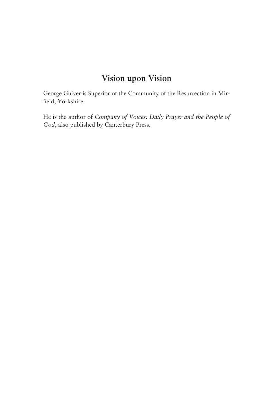 Vision Upon Vision : Processes of Change and Renewal in Christian Worship by George Guiver
