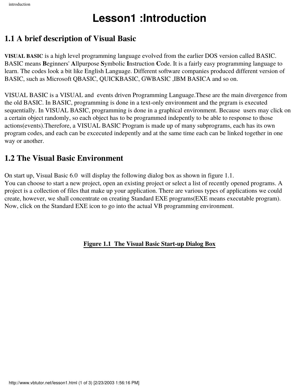 Visual Basic Tutorial by Unknown