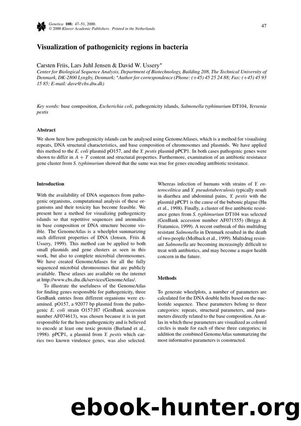 Visualization of Pathogenicity Regions in Bacteria by Unknown