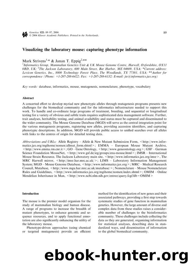 Visualizing the Laboratory Mouse: Capturing Phenotype Information by Unknown