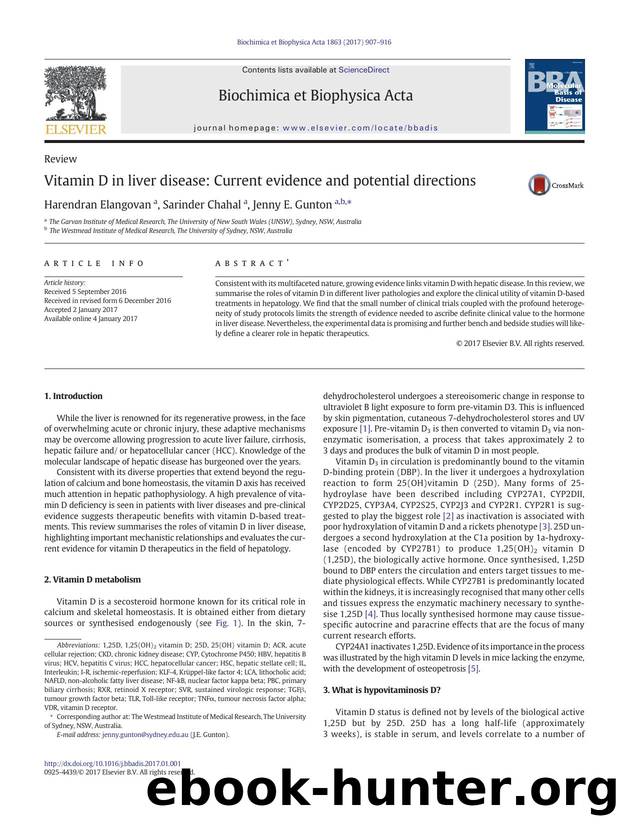 Vitamin D in liver disease: Current evidence and potential directions by Harendran Elangovan & Sarinder Chahal & Jenny E. Gunton