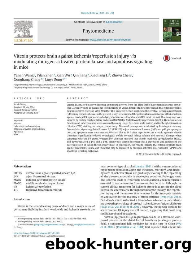 Vitexin protects brain against ischemiareperfusion injury via modulating mitogen-activated protein kinase and apoptosis signaling in mice by unknow