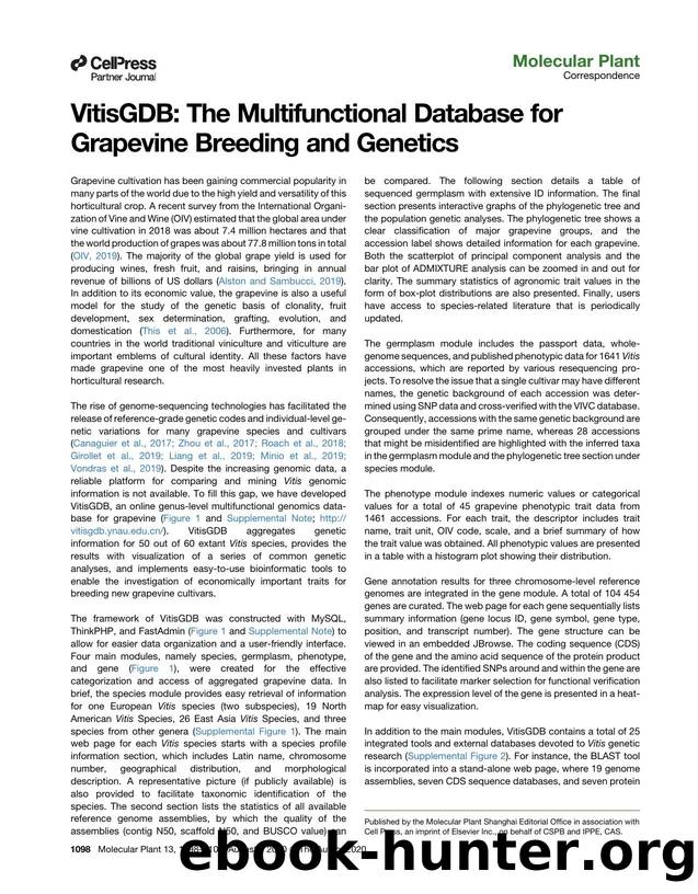 VitisGDB: The Multifunctional Database for Grapevine Breeding and Genetics by unknow