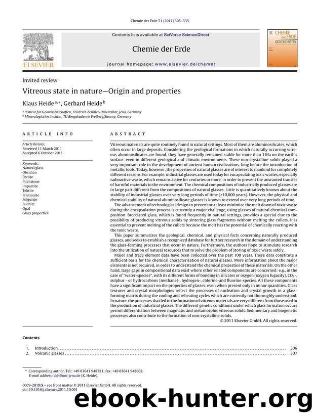Vitreous state in natureÃ¢â¬âOrigin and properties by Klaus Heide