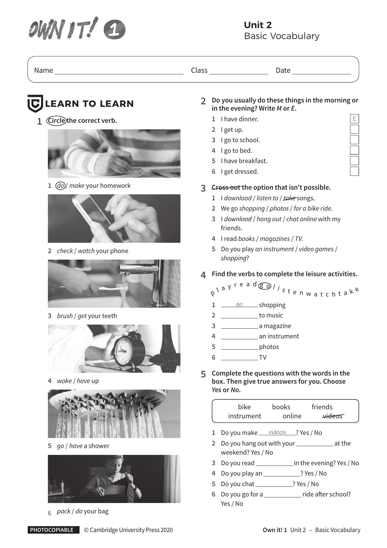 Vocabulary Basic Unit2 without answers by Unknown