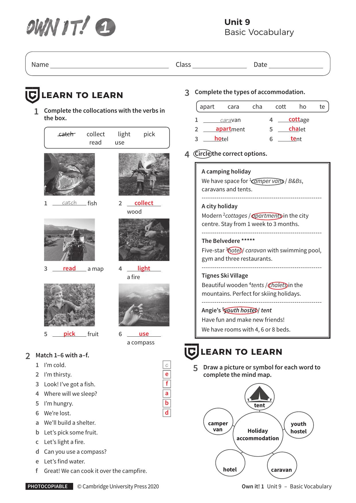 Vocabulary Basic Unit9 with answers by Unknown