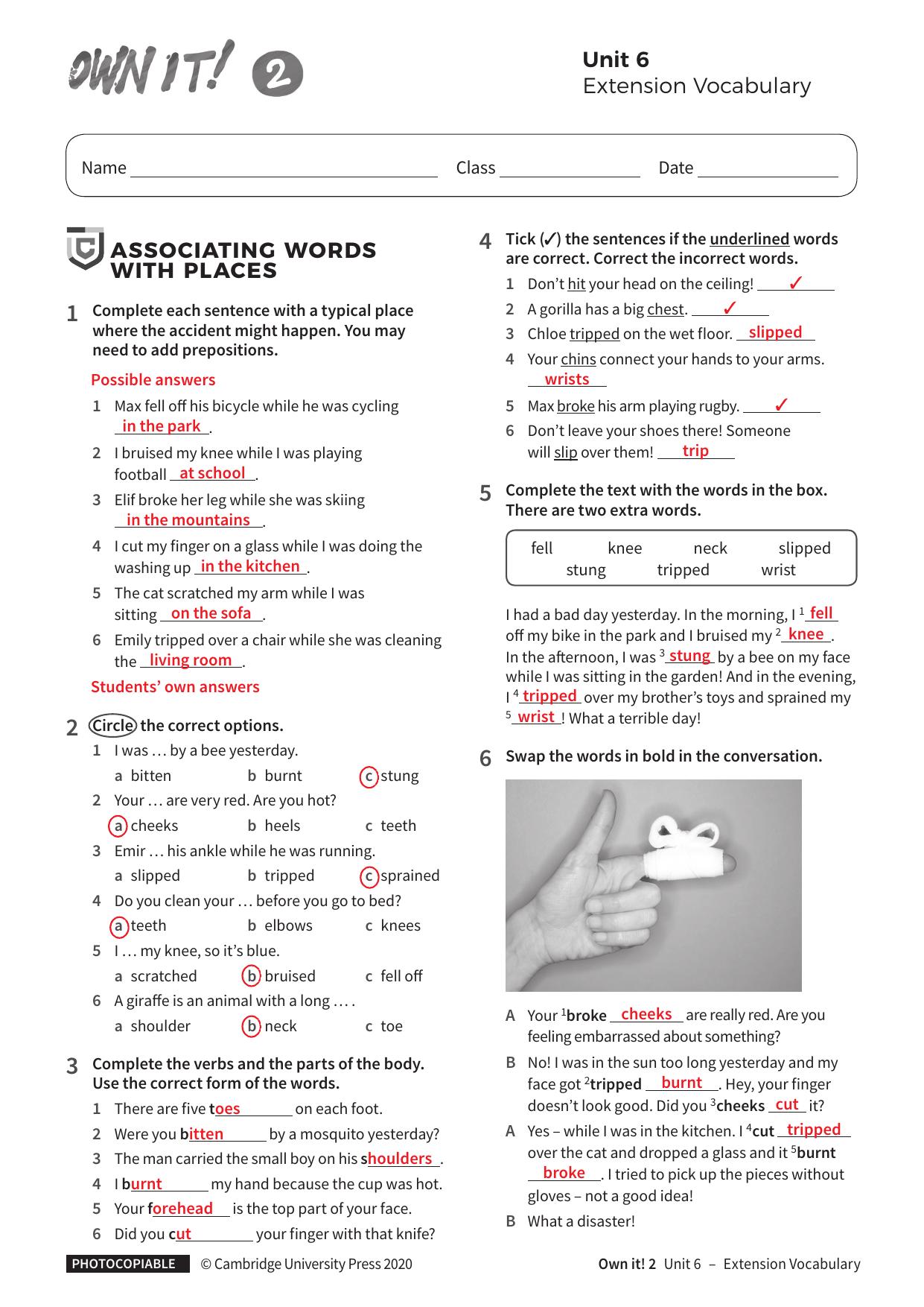 Vocabulary Extension Unit6 with answers by Unknown