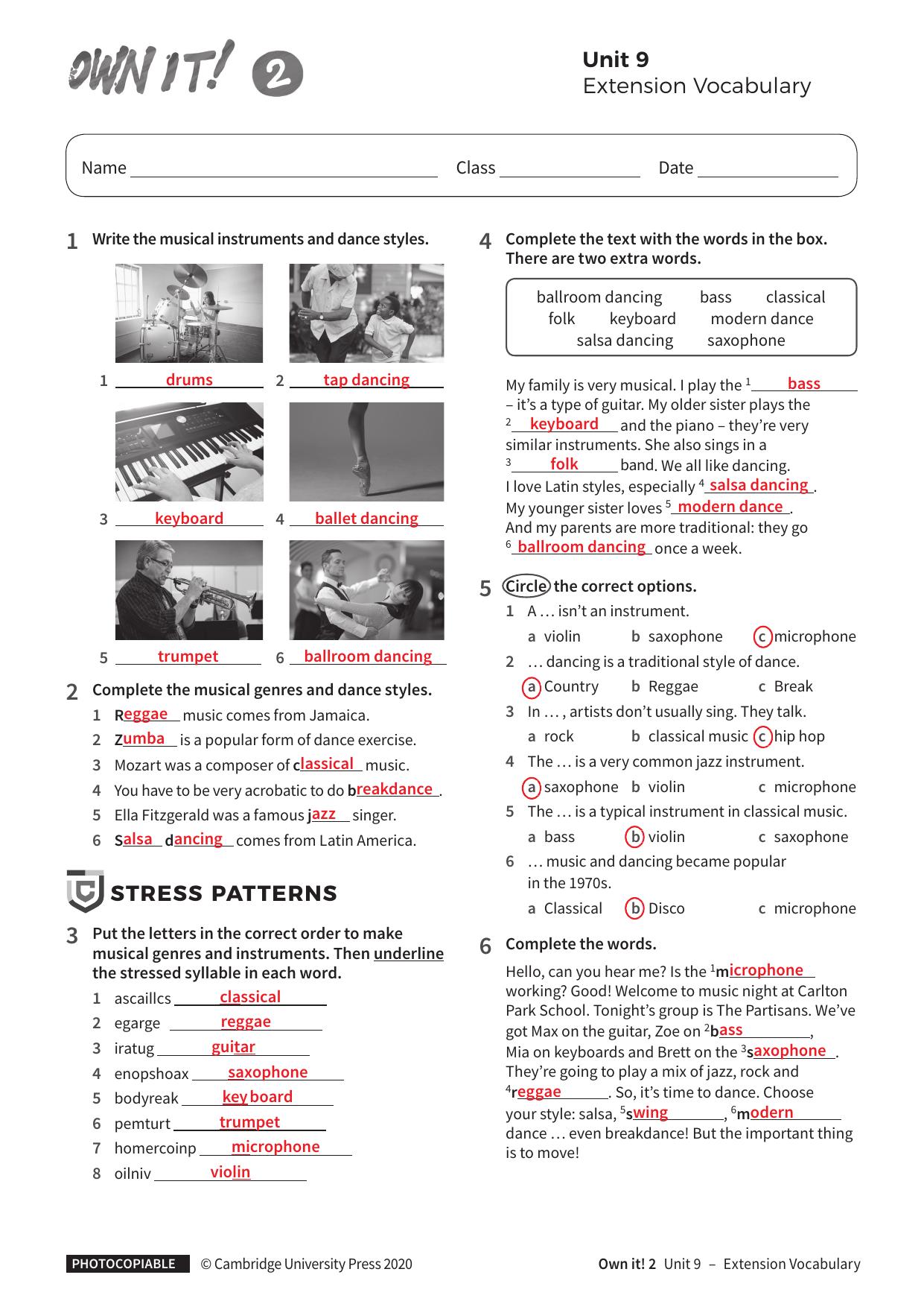Vocabulary Extension Unit9 with answers by Unknown