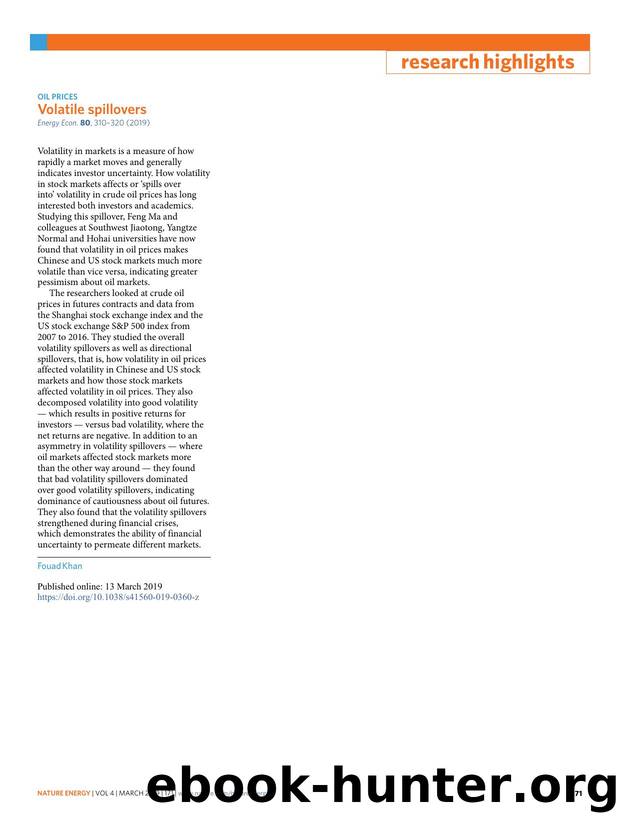 Volatile spillovers by Fouad Khan
