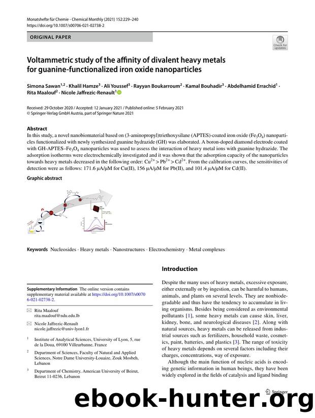 Voltammetric study of the affinity of divalent heavy metals for guanine-functionalized iron oxide nanoparticles by unknow