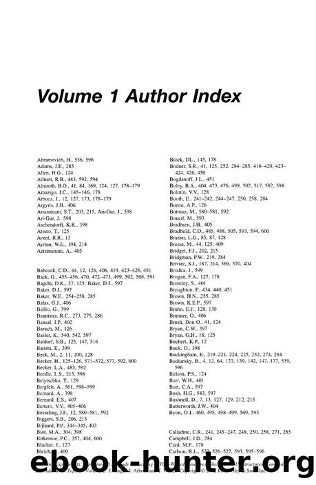 Volume 1 Author Index by Unknown