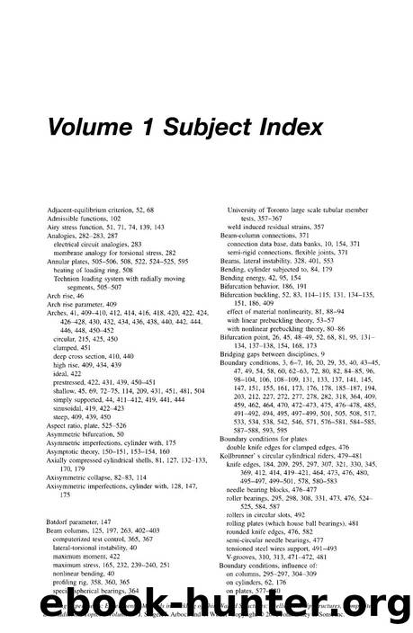 Volume 1 Subject Index by Unknown