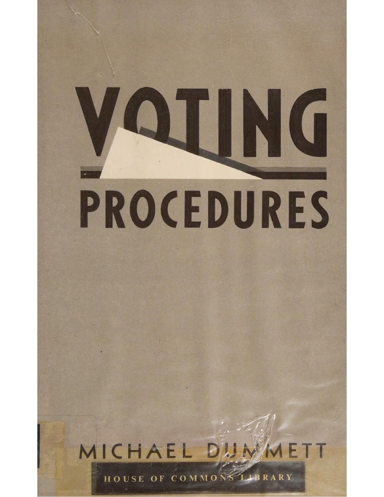 Voting Procedures by Michael Dummett